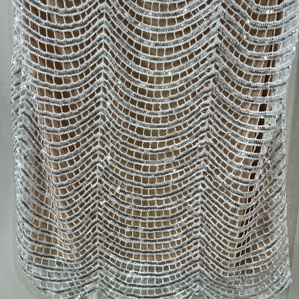 Lulus Lele White and Silver Sequin Mini Dress - Picture 4 of 7